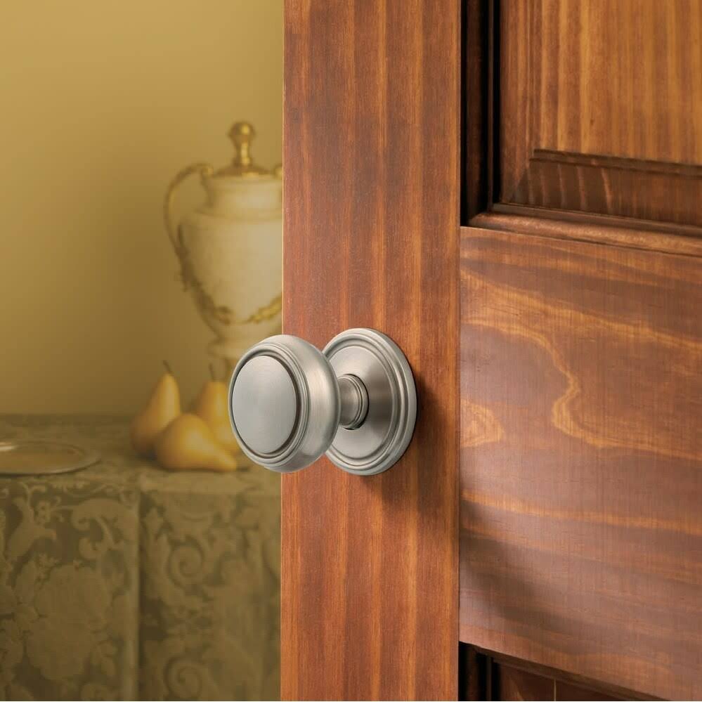 Pair of Estate Knobs Without Rosettes Satin Chrome L974