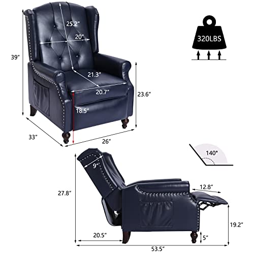 Tufted Fabric Pushback Recliner Chair with Remote Control Q16885