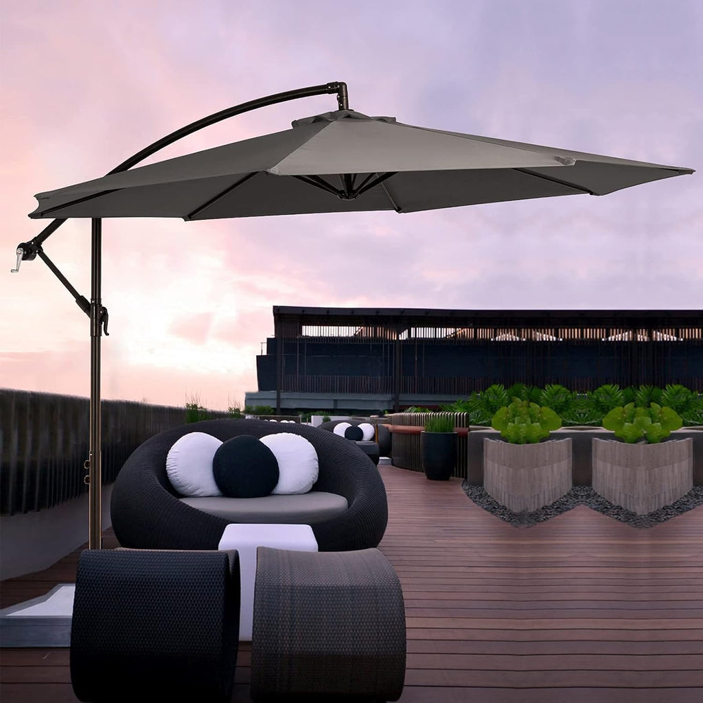 10ft Offset Cantilever Patio Umbrella with Cross Base E69102