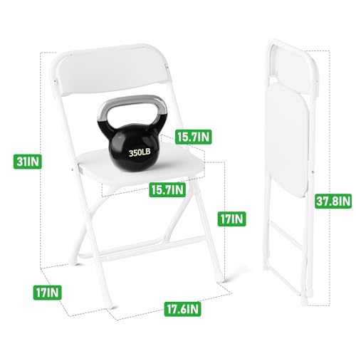 White Plastic Folding Chair with Steel Frame P11489