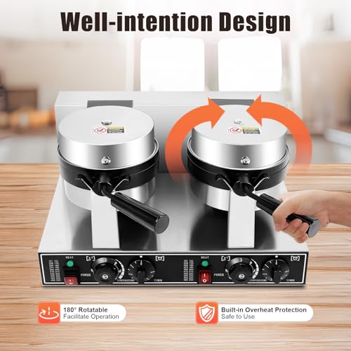 2400W Double-Head Non-Stick Belgian Waffle Maker G34603