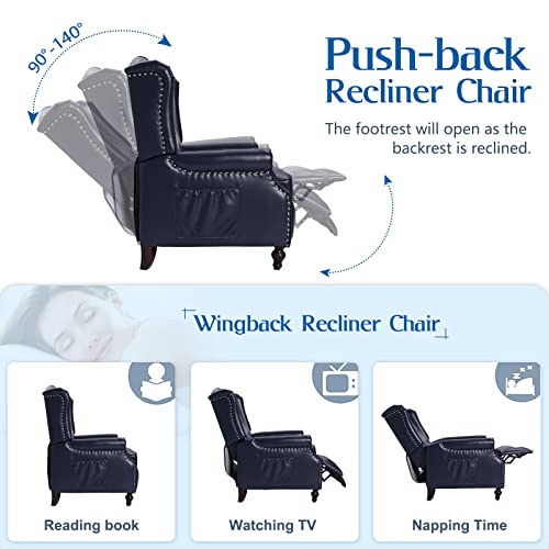 Tufted Fabric Pushback Recliner Chair with Remote Control Q16885