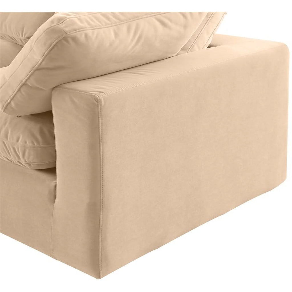 Beige Velvet Modular Sectional R268295
