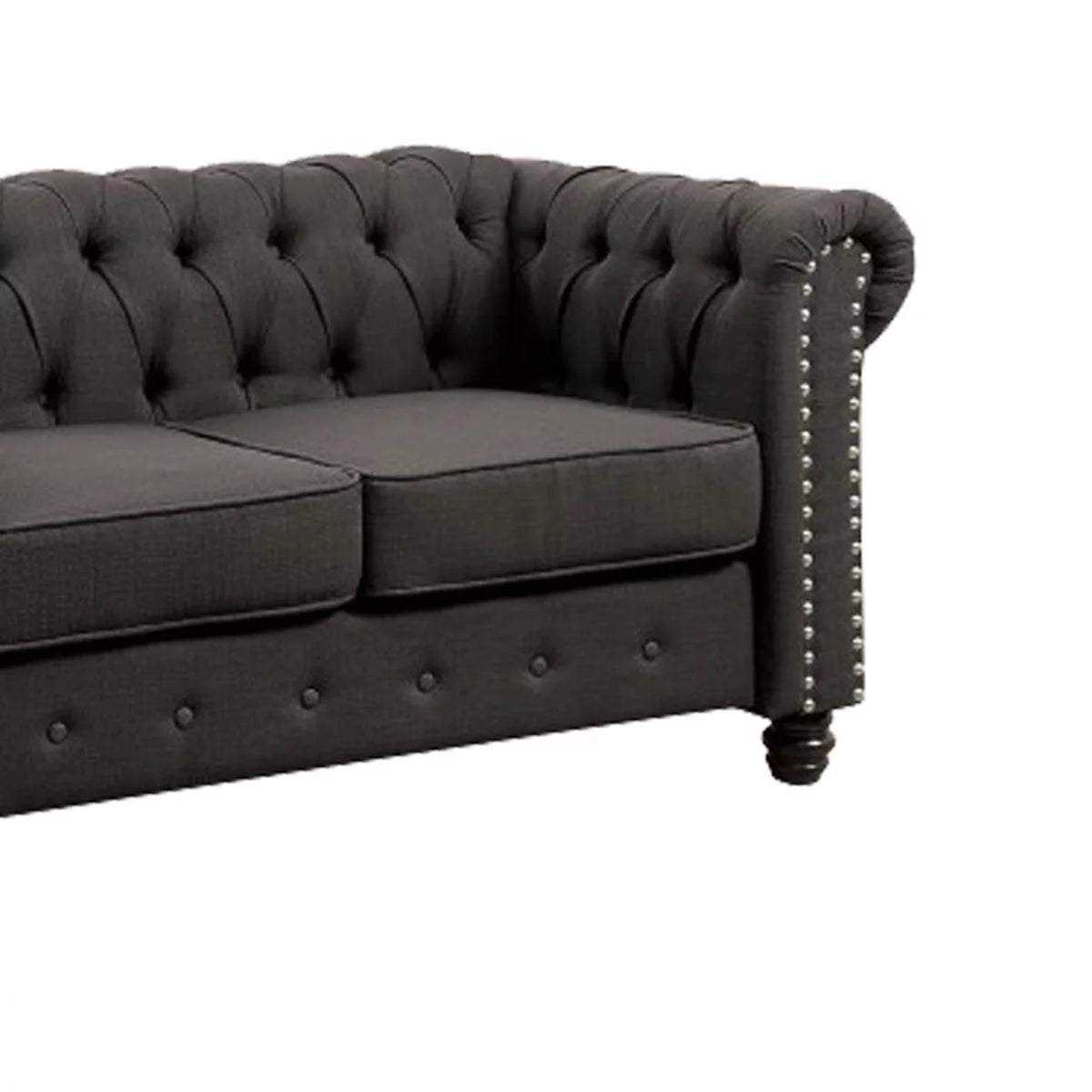 Gray Fabric Upholstered Loveseat M55374