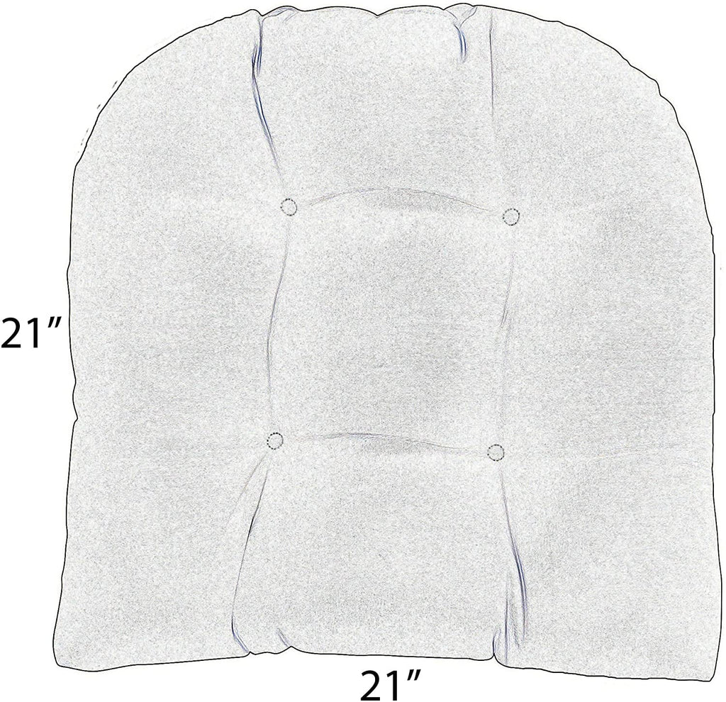 Set of 2 U-Shape Wicker Tufted Seat Cushions S496472
