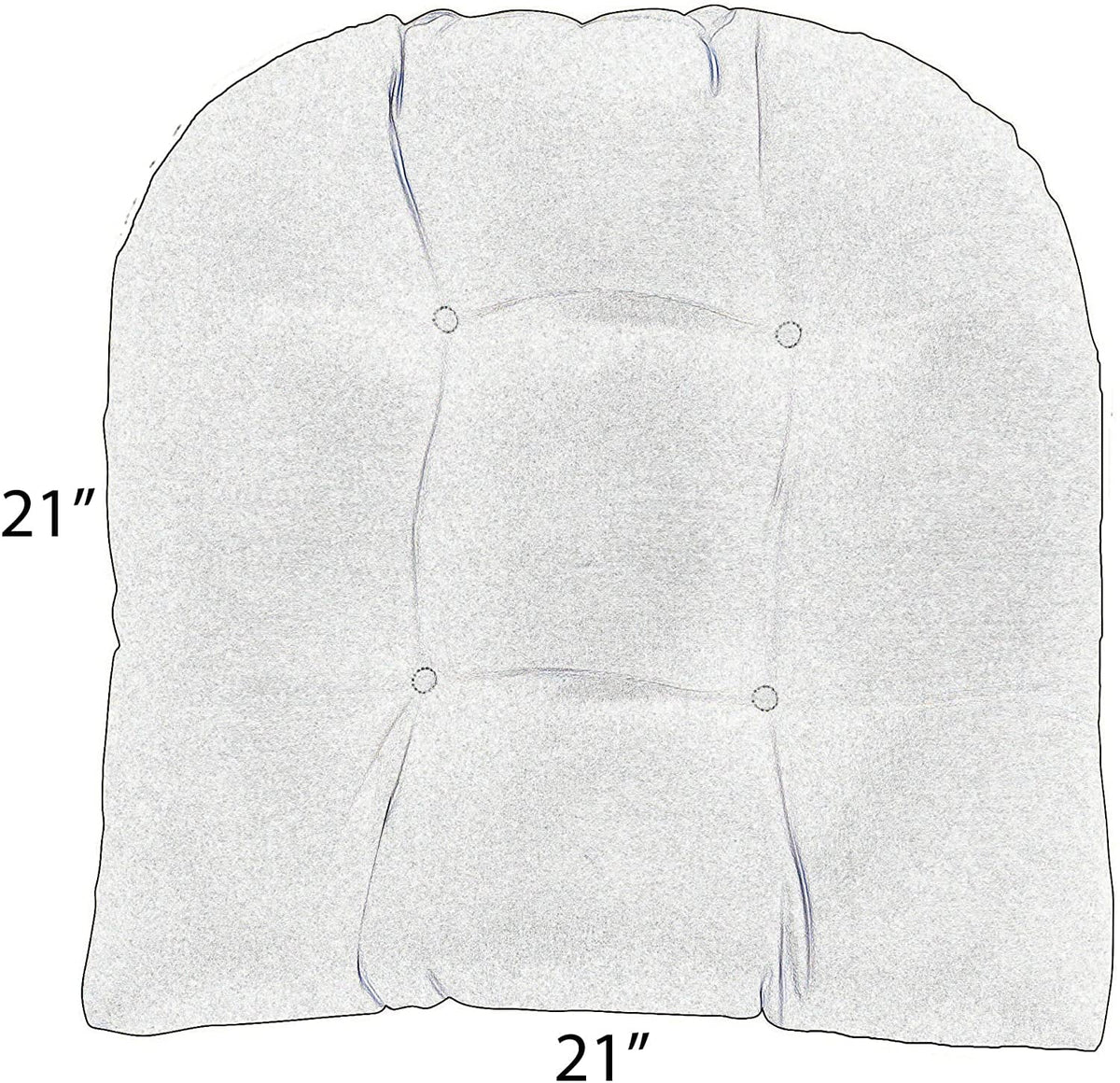 Set of 2 U-Shape Wicker Tufted Seat Cushions S496472