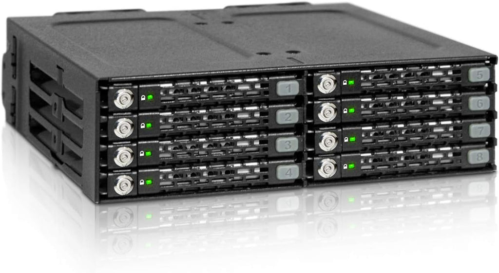8 Bay 2.5 SATA HDD & SSD Backplane Cage with Locking Trays J418