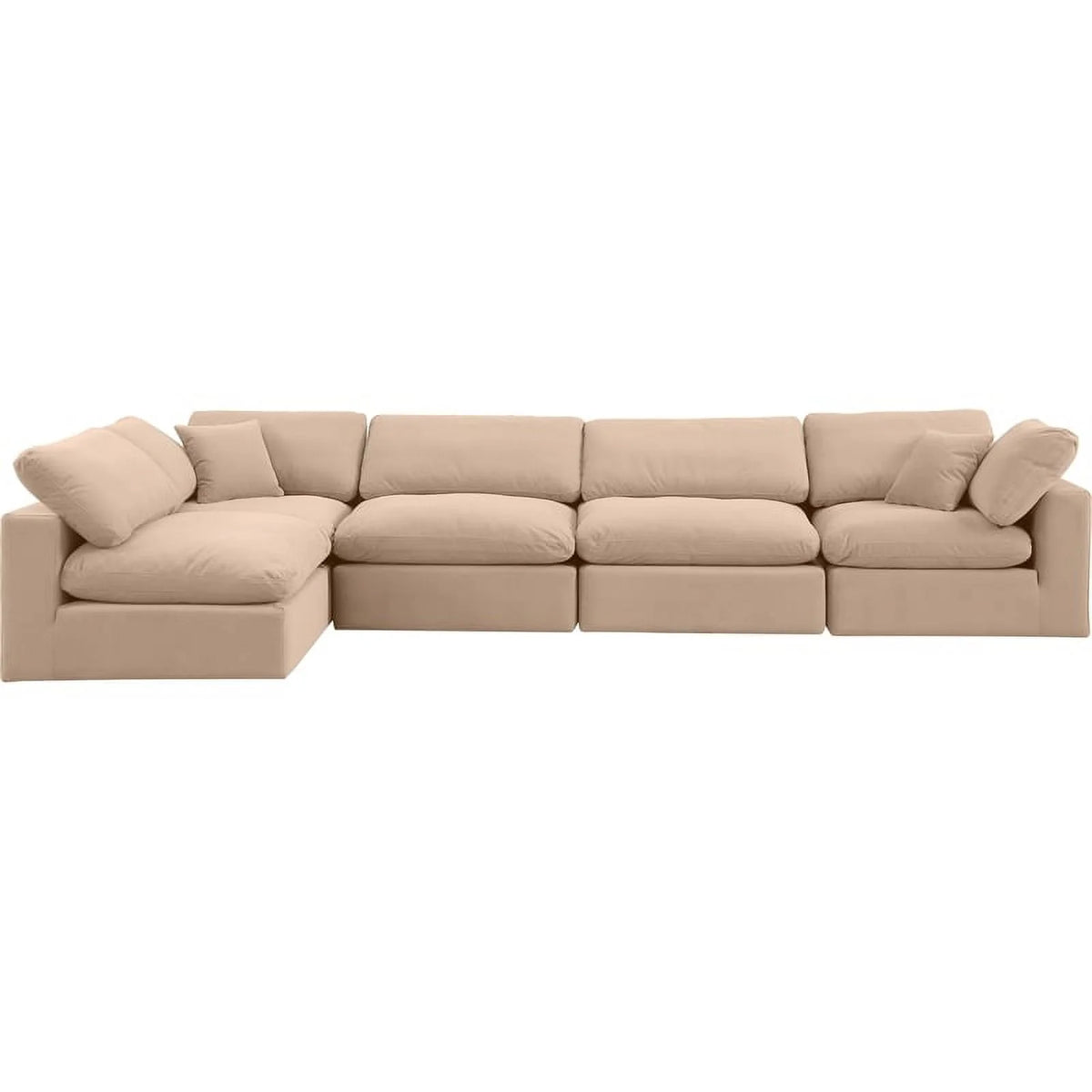 Beige Velvet Modular Sectional R268295