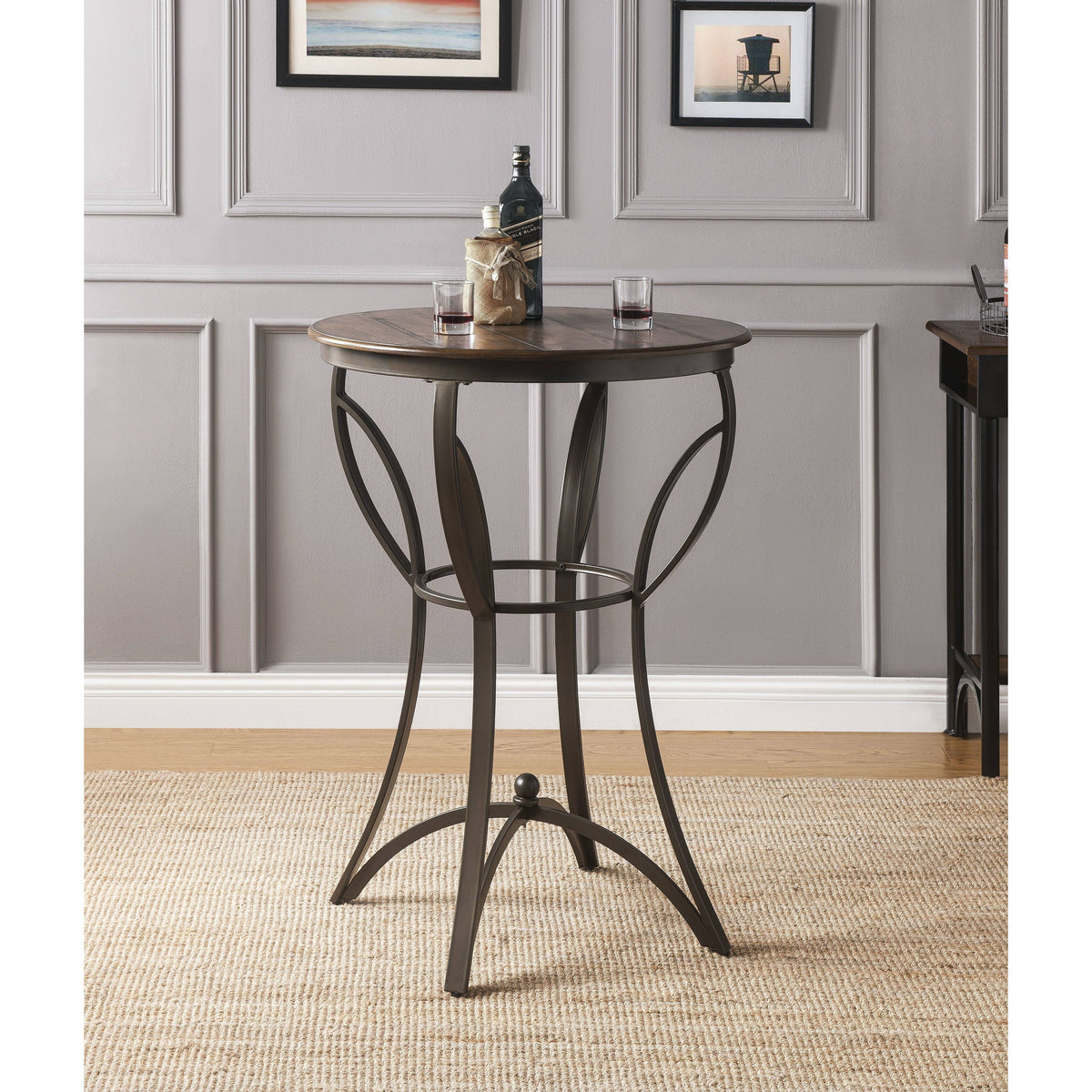 Walnut Sandy Black 3PC Bar Set S2965
