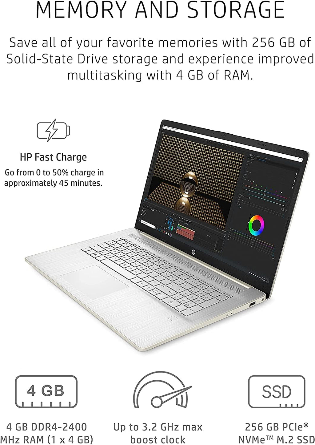 17.3" HD+ Display AMD Athlon Silver 3050U 4GB RAM 256GB SSD Laptop K17613