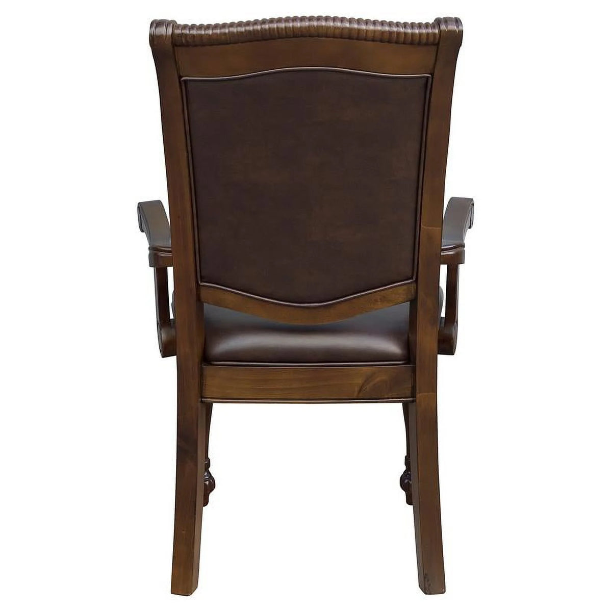 Brown Cherry Wood Dining Arm Chair Set of 2 F1075