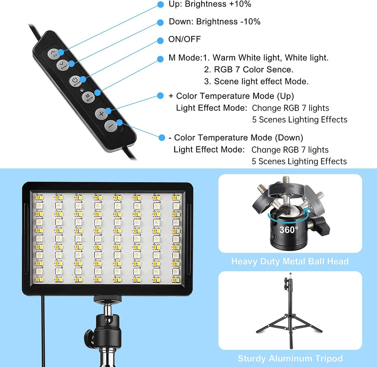 RGB Photography Lighting Kit with Tripod Stand G330