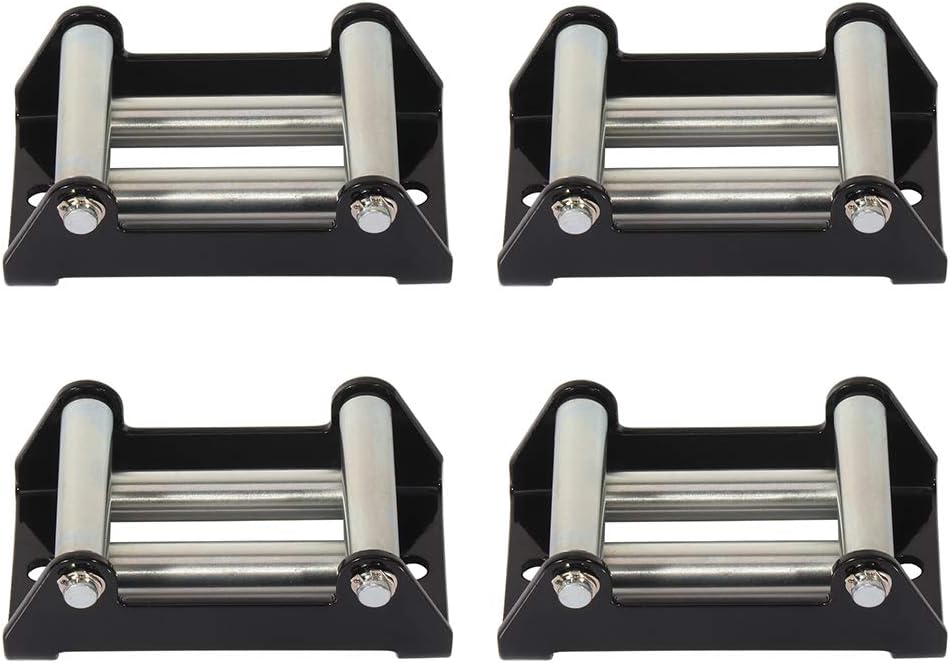 ATV Winch Roller Fairlead 3000-4000 LBs 4-Way Roller Cable Guide Pack of 2 B42914