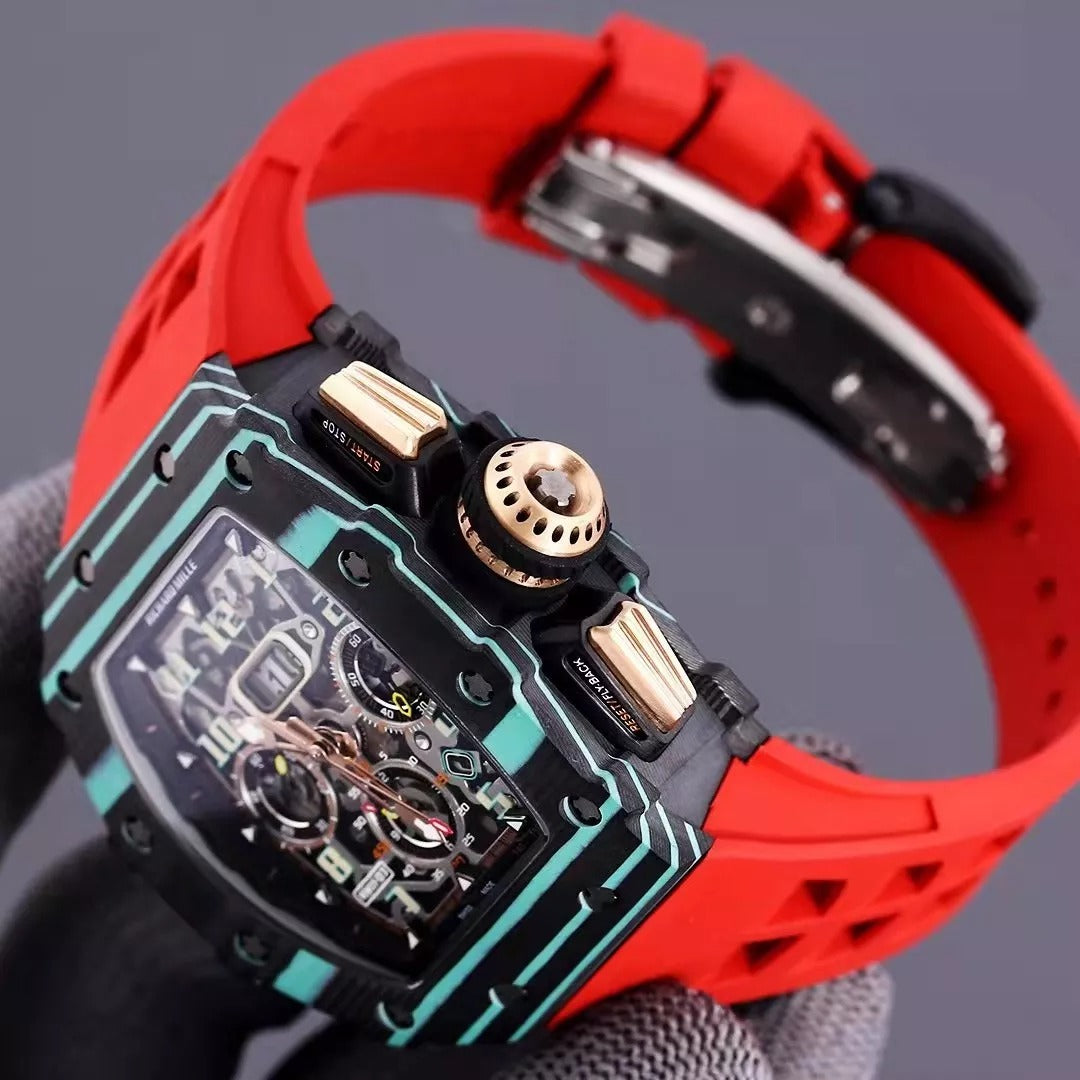 Black Blue Skeleton Dial Watch D221143