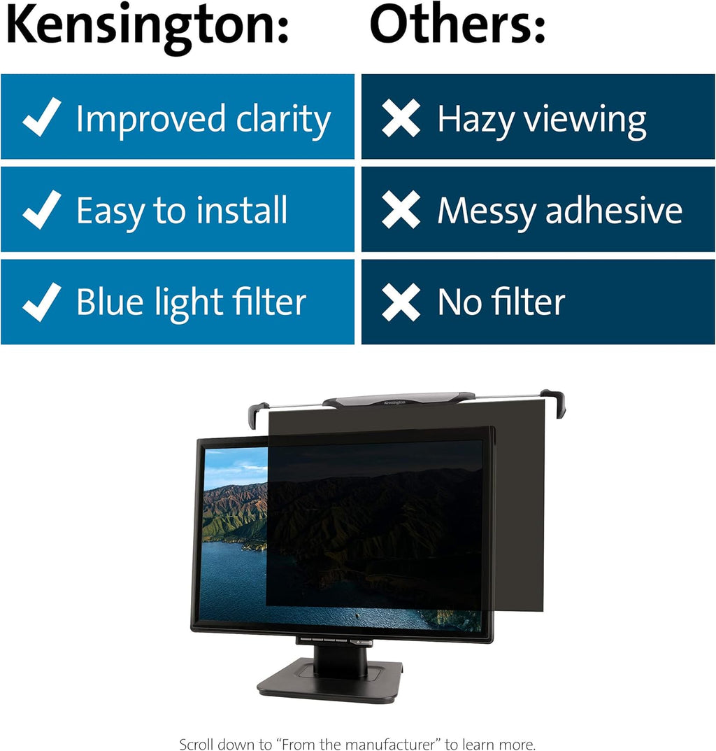 Privacy Screen for 25-Inch to 27-Inch Widescreen 16:10 and 16:9 Monitors W913