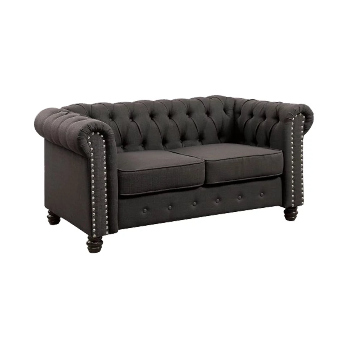 Gray Fabric Upholstered Loveseat M55374
