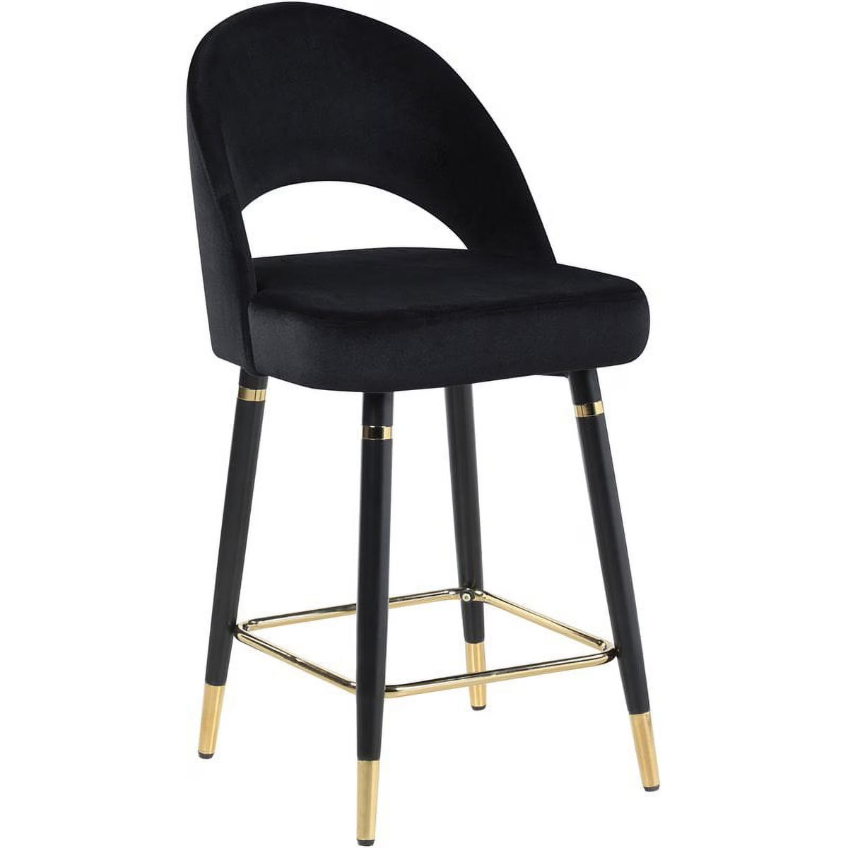 Arched Back Upholstered Counter Height Stool in Black J83917