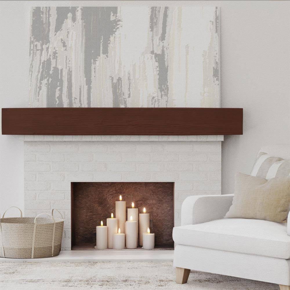 Sandblasted Faux Wood Fireplace Mantel, Natural Pecan O750
