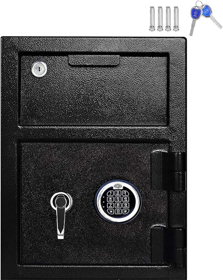 Black Steel Drop Safe with Digital Lock T5232