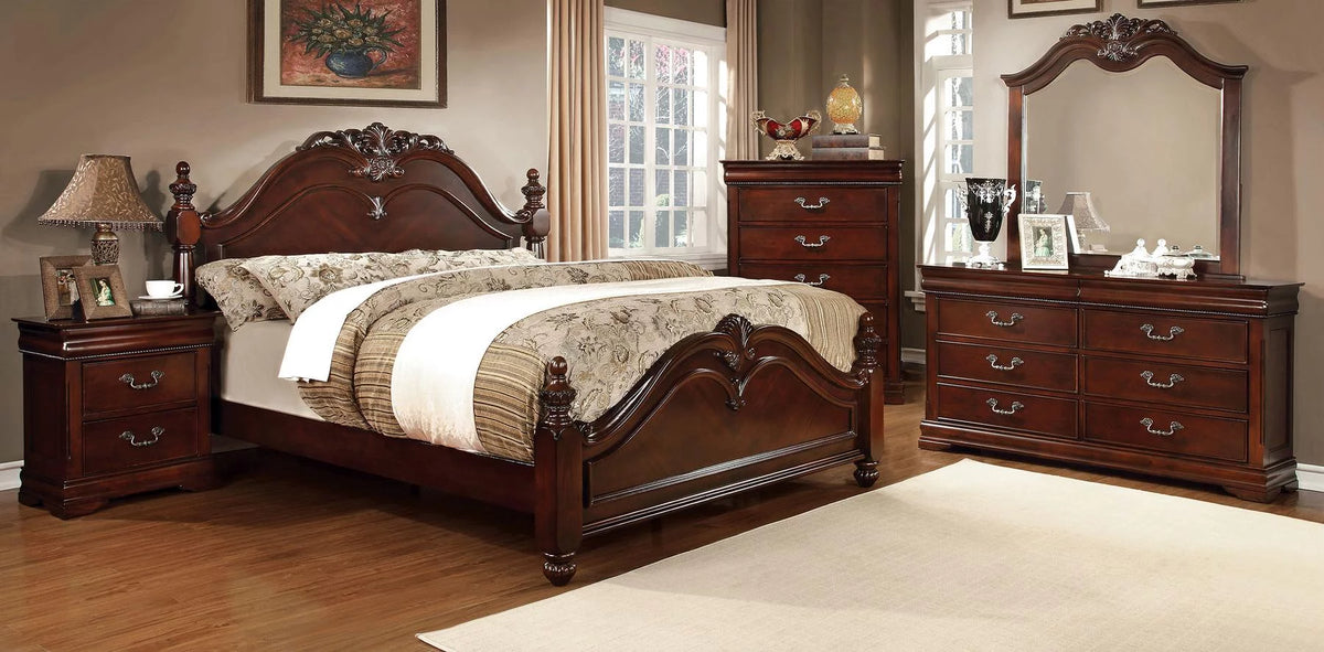Solid Wood King Bedroom Set 3pcs R6306