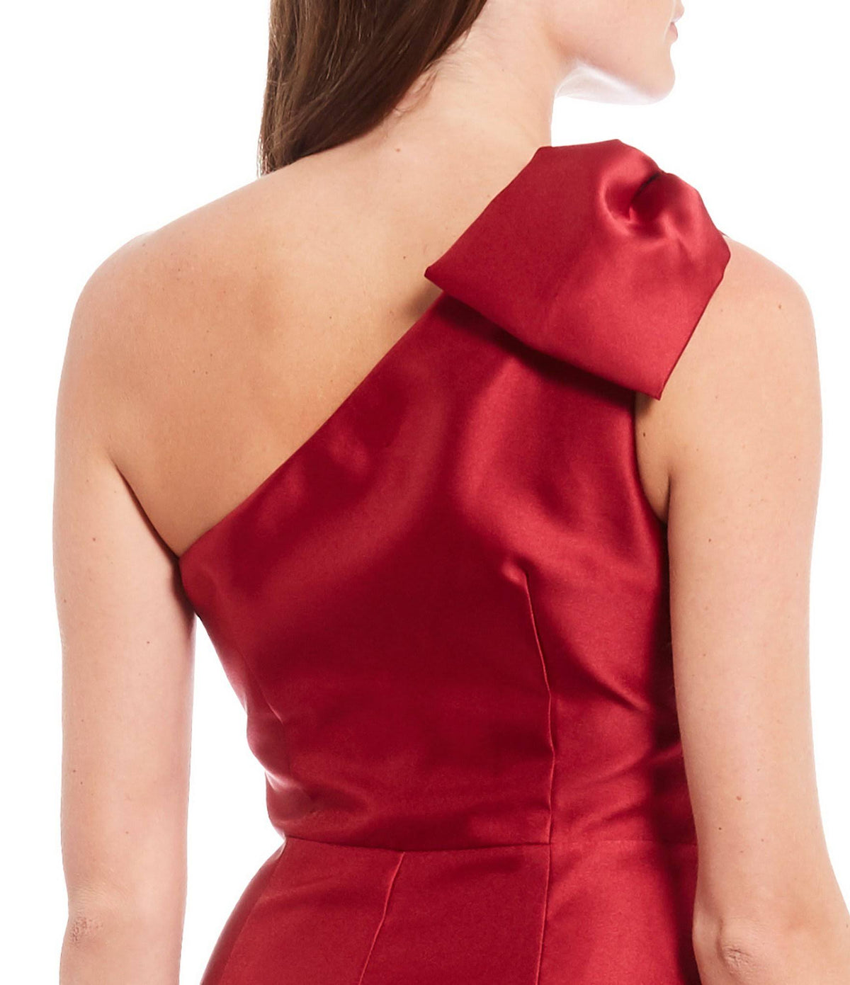 One Shoulder Bow Asymmetrical Hi-Low Gown F926254