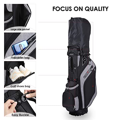 14 Way Top Dividers Golf Stand Bag with Dual Strap and 8 Pockets W2166