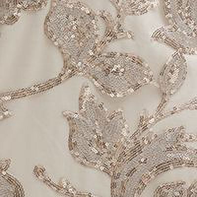 Beige Sequined Sleeveless V Neck Full-Length Sheath Dress J26316