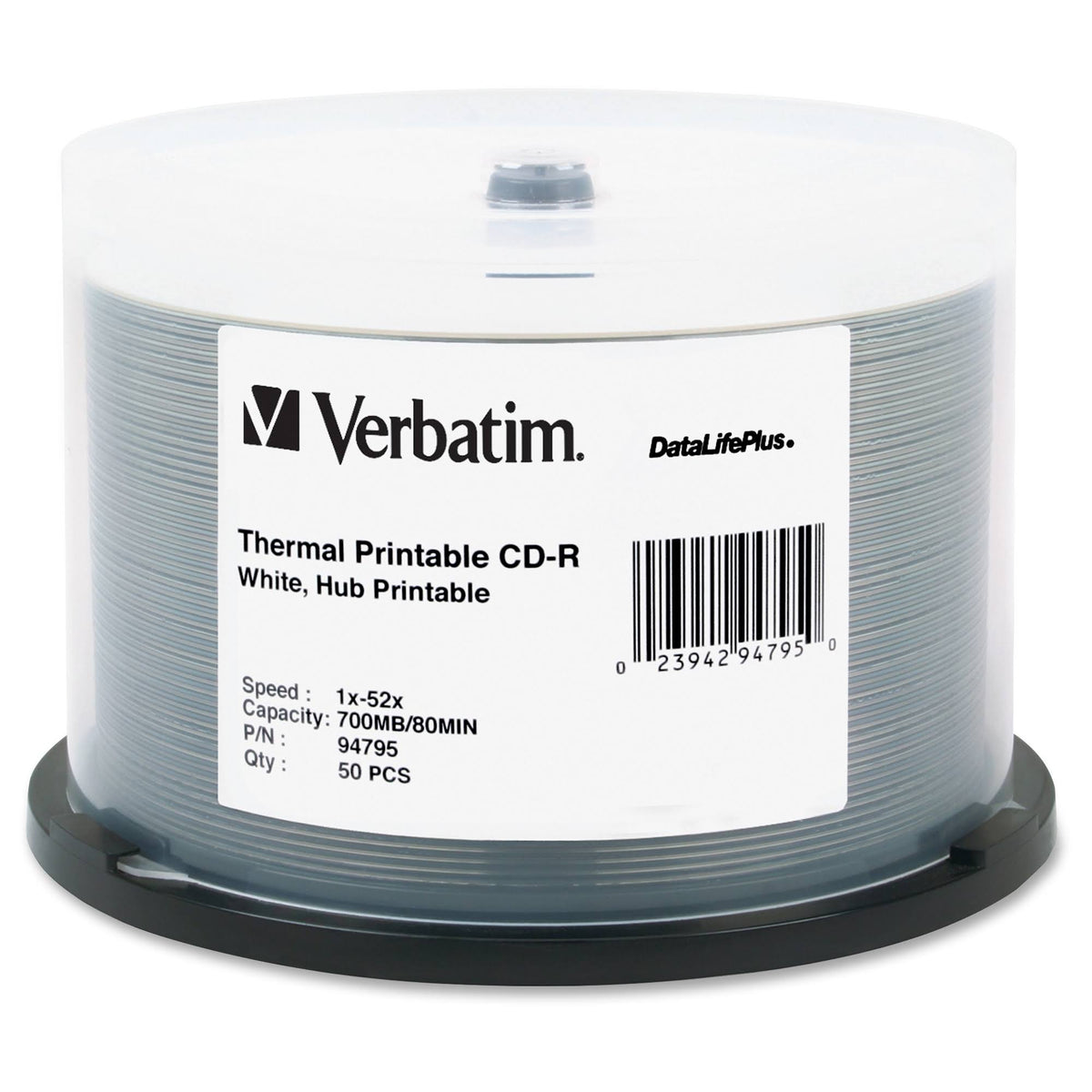 CD-R 700MB 52x White Thermal Printable 50-Pack Spindle H616