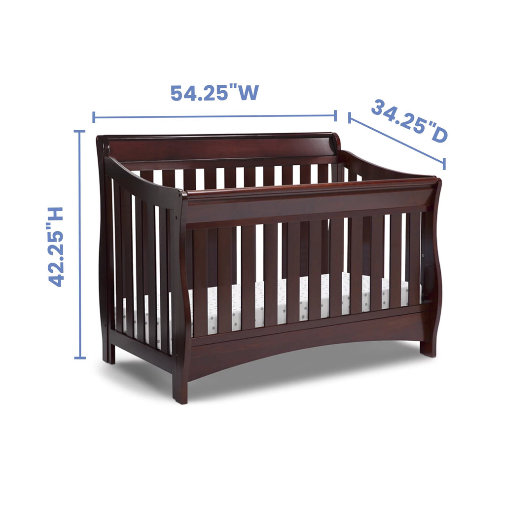 Black Cherry Espresso 4-in-1 Convertible Crib C4490