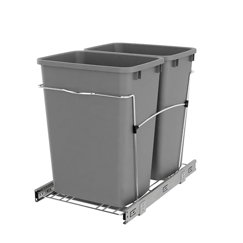 Double Pullout Trash Can 35 Qt Black Z67260
