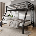 Black Twin Over Full Metal Bunk Bed with Stairs L91098