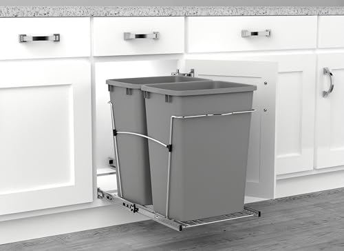 Double Pullout Trash Can 35 Qt Black Z67260