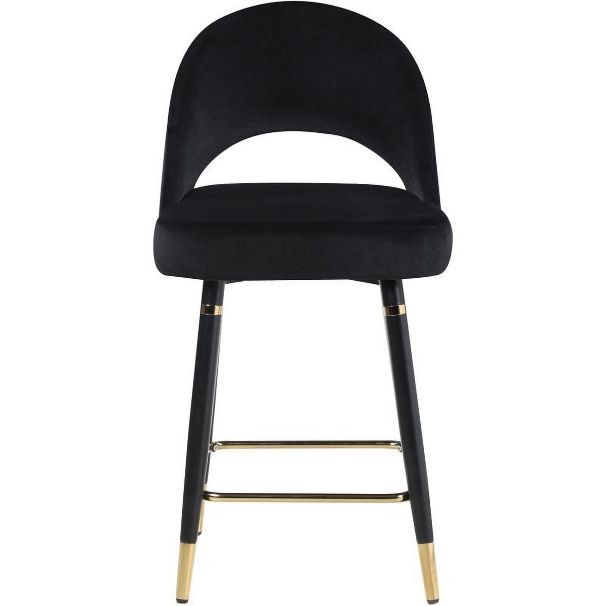 Arched Back Upholstered Counter Height Stool in Black J83917