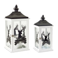 Set of 2 Wood Merry Christmas Lantern Y4593
