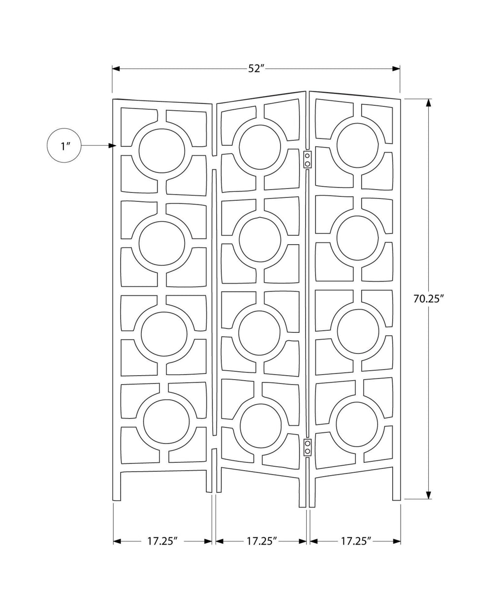 3 Panel Folding Screen Cappuccino R8542