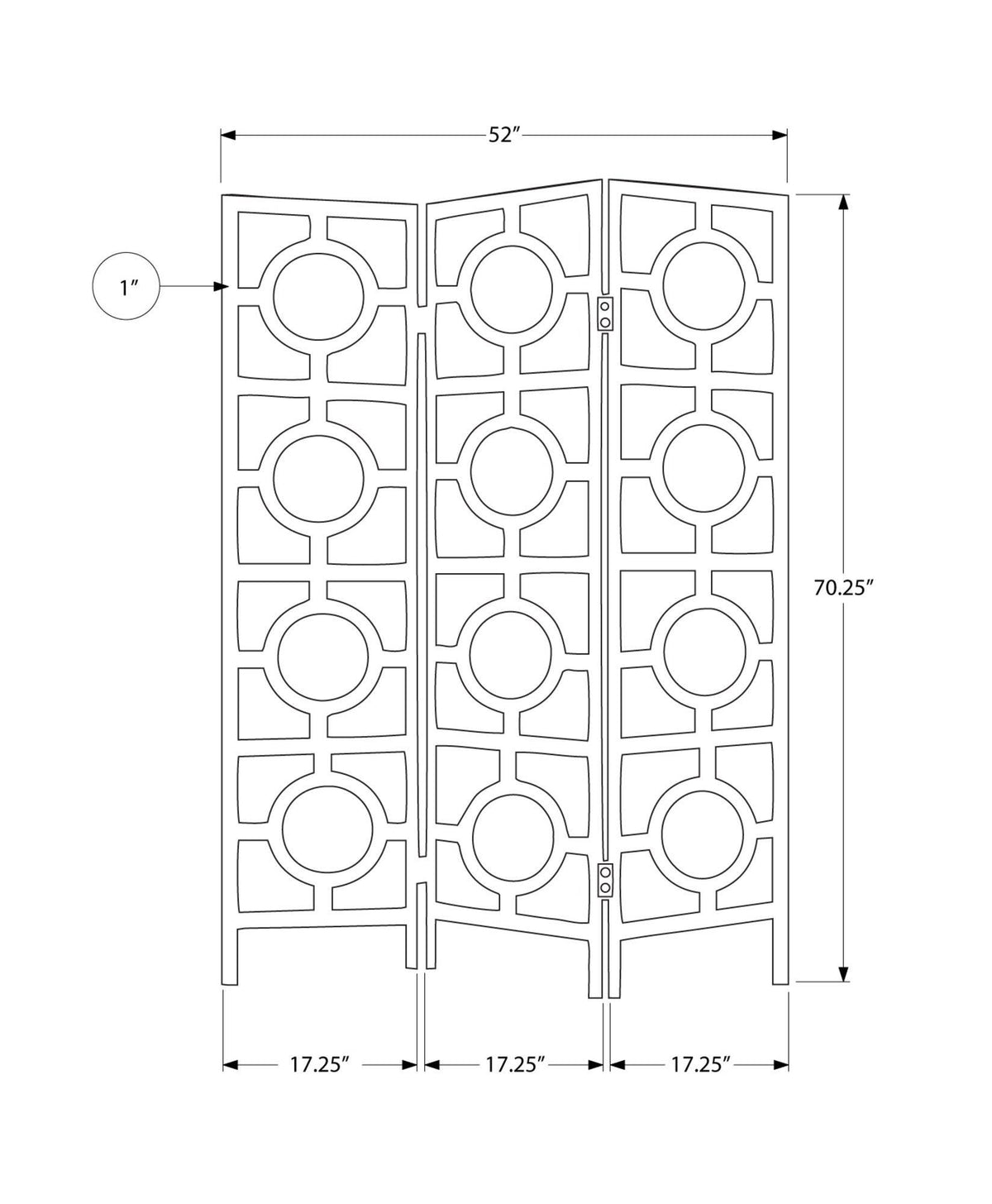 3 Panel Folding Screen Cappuccino R8542