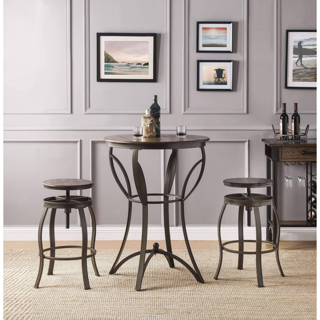 Walnut Sandy Black 3PC Bar Set S2965