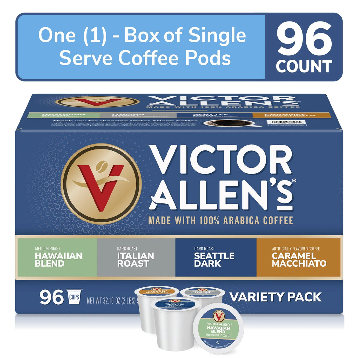 Medium-Dark Roast Coffee Variety Pack, 96 Count Single Serve Coffee Pods F90052