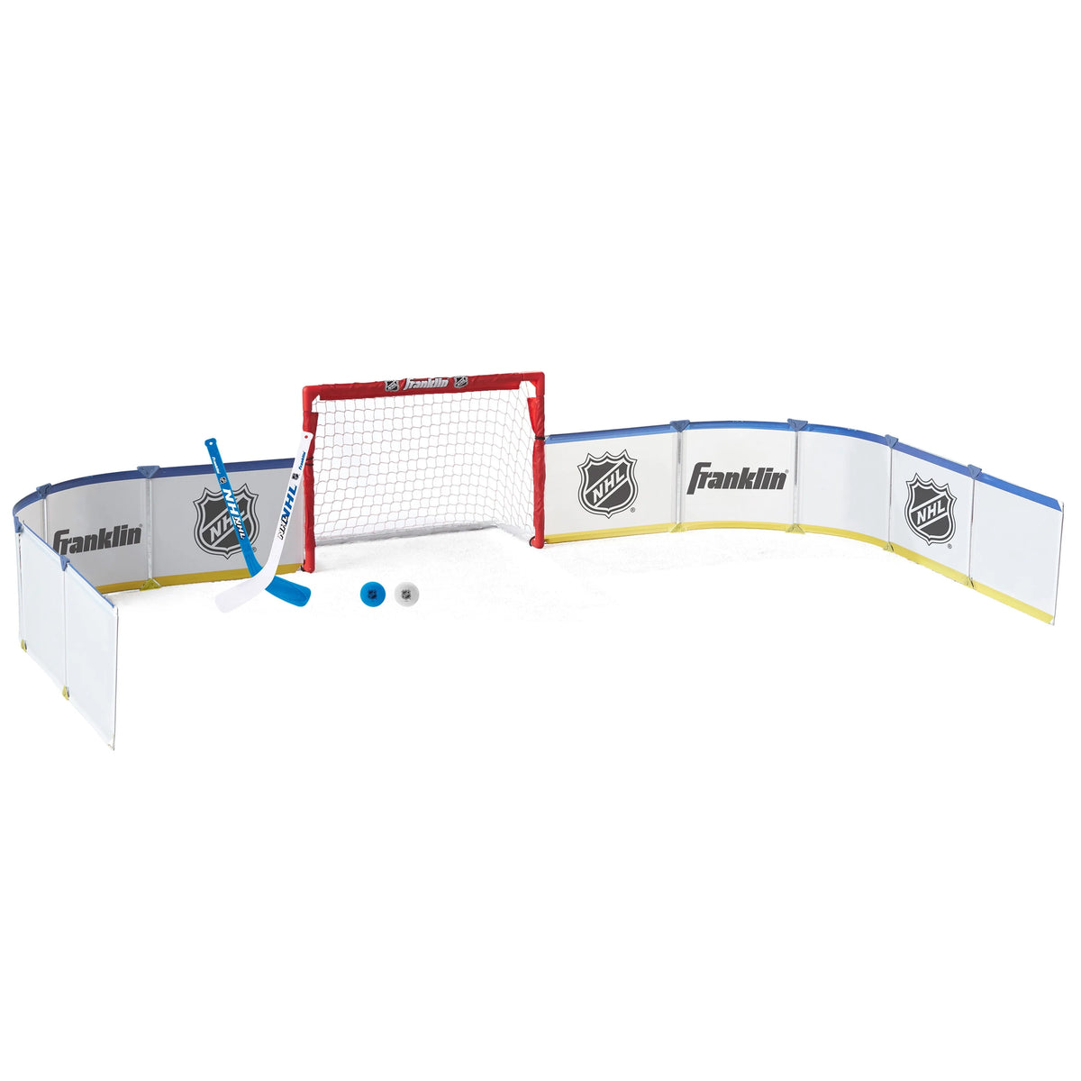 Mini Hockey Rink Set with Knee Hockey Goal, Mini Sticks, and Ball Set T187