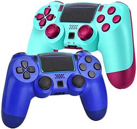 2 Pack Wireless Game Controller for PS4 (Transparent White Blue) D391801
