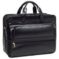 Black Leather Double Compartment Laptop Case L3626