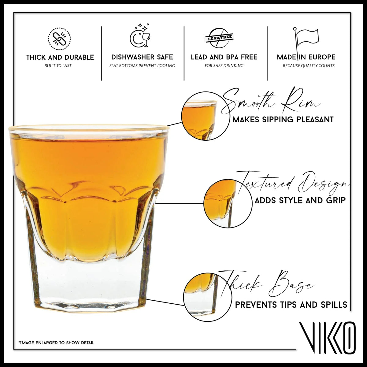 1 Ounce Shot Glasses Set of 6 K425