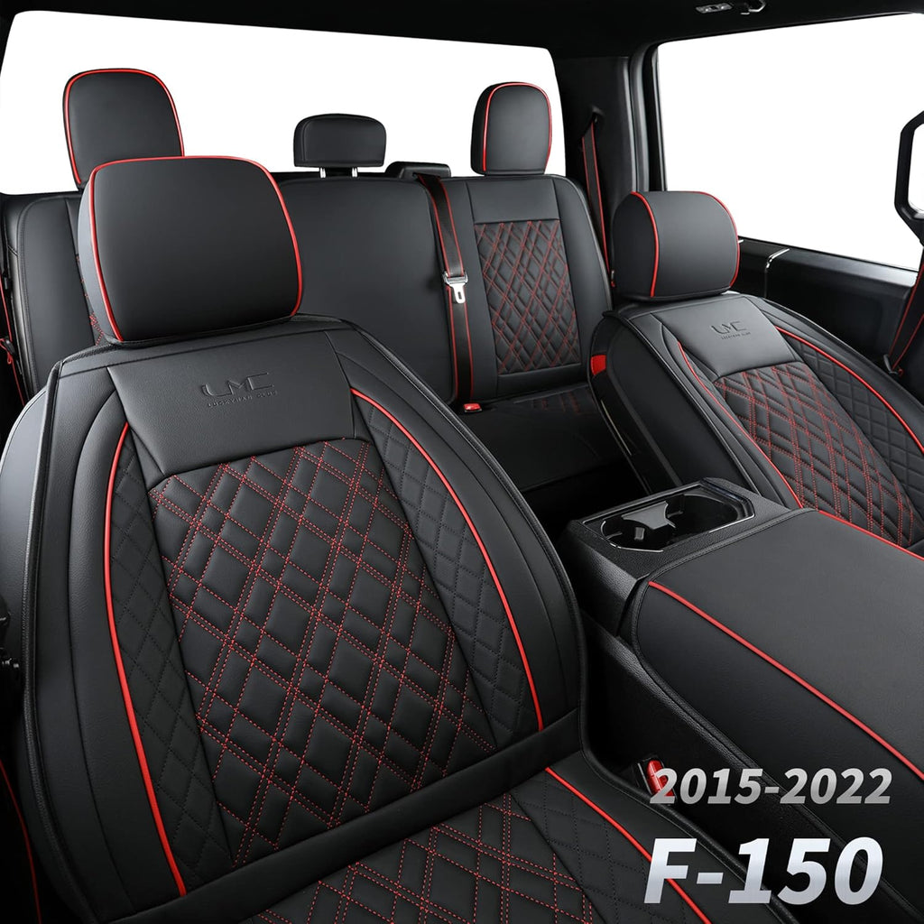 Faux Leather Seat Covers Full Set Gray W3517