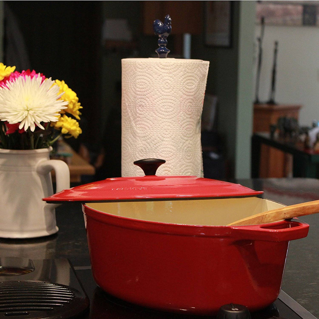 5.5-Quart Red Enameled Cast Iron Round Dutch Oven Z4846