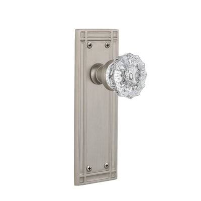Clear Crystal Double Dummy Door Knob with Mission Long Plate Q92823