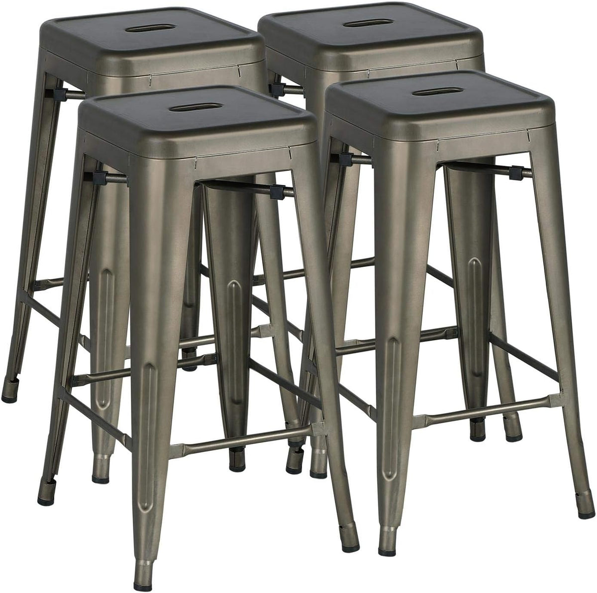 White 30inch Metal Barstools Set of 4 R68337