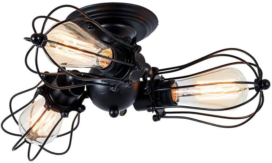 Vintage Metal Wire Cage Ceiling Light A9839