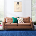Camel Faux Leather Upholstered Sofa G807