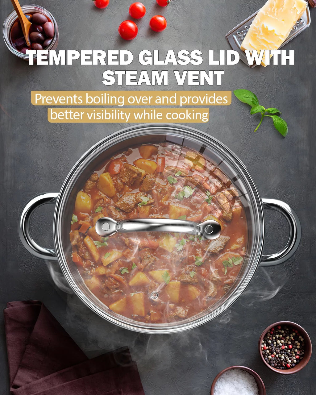 12-Quart Stainless Steel Stockpot with Lid G87970