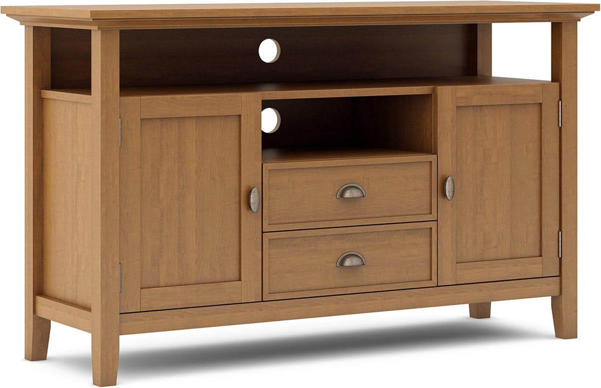 Black 72 inch Wide Solid Wood TV Media Stand with Storage Shelves and Cabinets I761003